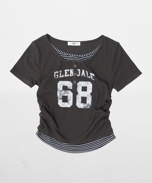 WEGO（ウィゴー）の「WEGO/【26春夏新作】レイヤードグラフィックT（Tシャツ/カットソー・レディース・杢グレー/ホワイト/その他3/その他1/ホワイト系その他/その他2/その他4/その他5・FREE）」の16枚目の写真