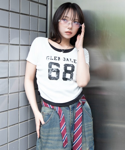 WEGO（ウィゴー）の「WEGO/【26春夏新作】レイヤードグラフィックT（Tシャツ/カットソー・レディース・杢グレー/ホワイト/その他3/その他1/ホワイト系その他/その他2/その他4/その他5・FREE）」の5枚目の写真