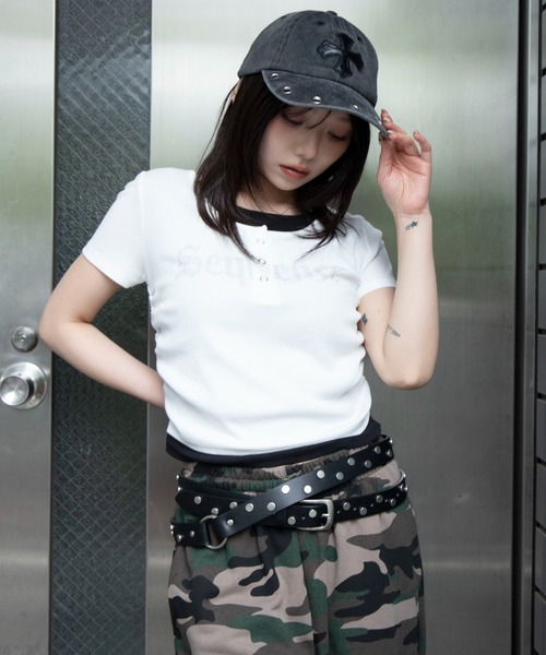 WEGO（ウィゴー）の「WEGO/【26春夏新作】レイヤードグラフィックT（Tシャツ/カットソー・レディース・杢グレー/ホワイト/その他3/その他1/ホワイト系その他/その他2/その他4/その他5・FREE）」の2枚目の写真