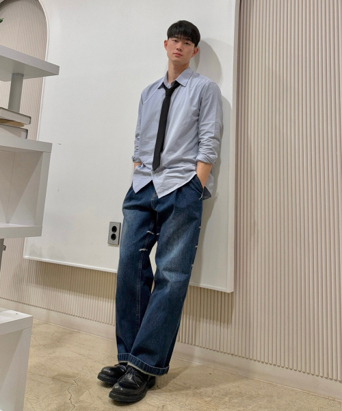 MINDBRIDGE（マインドブリッジ）の「[オールデイ]スーピマオーバーサイズシャツ - 3カラー（シャツ/ブラウス・メンズ・ライトグレー/ブルー/ダークグレー・100/110/95/105）」の6枚目の写真