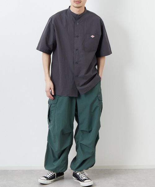 DANTON（ダントン）の「[DANTON/ダントン] コットンリネン ショートスリーブバンドカラーシャツ(無地)（シャツ/ブラウス・レディース・アイボリー/チャコールグレー/ブルー・42/40/38）」の9枚目の写真