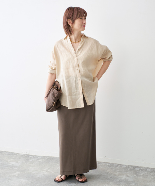 Spick & Span(スピックアンドスパン)の「《追加》CO/PEリブタイトスカート(スカート・レディース・アイボリー/ブラック/モカ・36/38)」の8枚目の写真