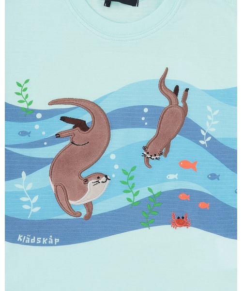 kladskap(クレードスコープ)の「カワウソ半袖Tシャツ(Tシャツ/カットソー・キッズ・サックスブルー・100cm/110cm/120cm/90cm)」の13枚目の写真