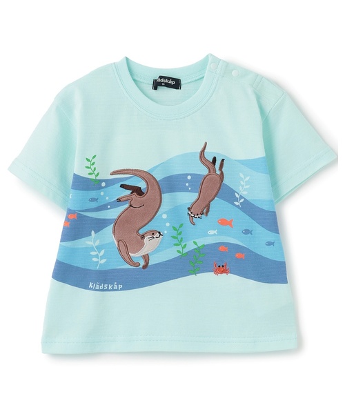 kladskap(クレードスコープ)の「カワウソ半袖Tシャツ(Tシャツ/カットソー・キッズ・サックスブルー・100cm/110cm/120cm/90cm)」の6枚目の写真
