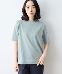 ミジンボーダー5分袖Tシャツ【オーガニックコットンブレンド・綿100%】