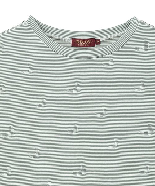 DECOY SINCE 1981（デコイシンスイチキュウハチイチ）の「ミジンボーダー5分袖Tシャツ【オーガニックコットンブレンド・綿100%】（Tシャツ/カットソー・レディース・グリーン/ブルー/ブラック・M/L/LL）」の9枚目の写真