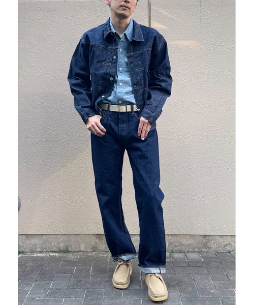 orSlow(オアスロウ)の「orSlow/オアスロウ TYPE1 40’s PLEATED FRONT BLOUSE ONE WASH(デニムジャケット・メンズ・ワンウォッシュ・3/4)」の4枚目の写真