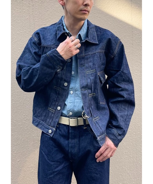 orSlow(オアスロウ)の「orSlow/オアスロウ TYPE1 40’s PLEATED FRONT BLOUSE ONE WASH(デニムジャケット・メンズ・ワンウォッシュ・3/4)」の7枚目の写真