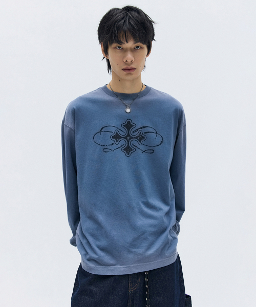 MAISON MINED(メゾンミネド)の「CELTIC CROSS LONG SLEEVE BLUE(Tシャツ/カットソー・メンズ・その他・SMALL/MEDIUM/LARGE)」の2枚目の写真