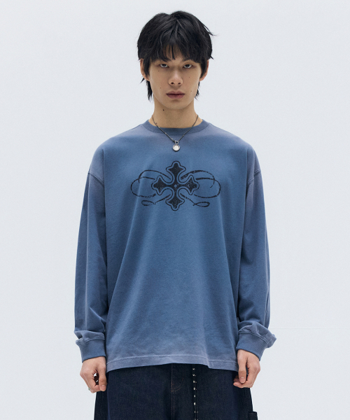 MAISON MINED(メゾンミネド)の「CELTIC CROSS LONG SLEEVE BLUE(Tシャツ/カットソー・メンズ・その他・SMALL/MEDIUM/LARGE)」の3枚目の写真