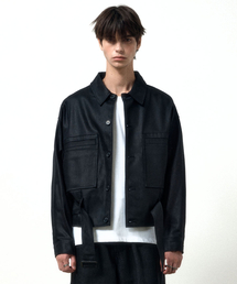 MAISON MINED（メゾンミネド）の「BLACK COATING DENIM TRUCKER（デニムジャケット）」