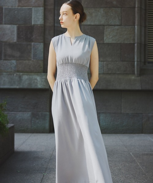 ORGUE(オルグ)の「Keyneck gather onepiece/キーネックギャザーワンピース(ワンピース・レディース・グレー・FREE)」の9枚目の写真