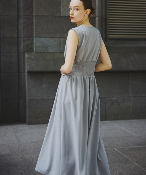 ORGUE(オルグ)の「Keyneck gather onepiece/キーネックギャザーワンピース(ワンピース・レディース・グレー・FREE)」の8枚目の写真