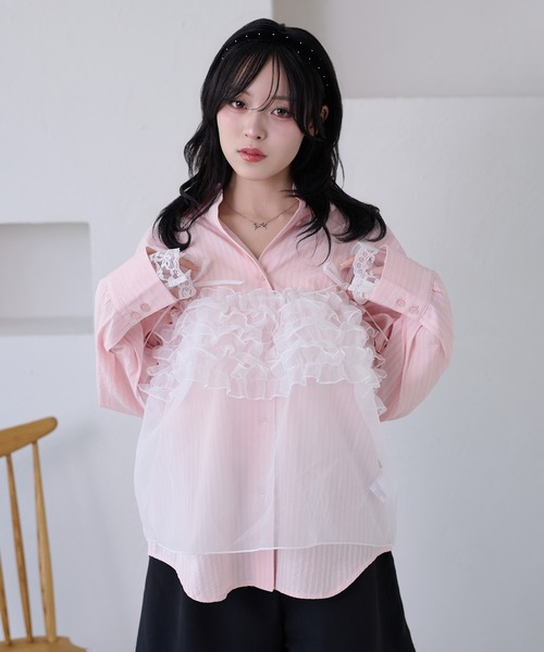 ◎ハンドメイドビスチェ◎フリルビスチェ◎pink♡ セール】アソートフリルリボンシアービスチェ（その他トップス