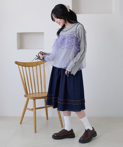 kutir(クティール)の「アソートフリルリボンシアービスチェ(その他トップス・レディース・パープル/ホワイト/ブラック/アイボリー・FREE)」の21枚目の写真
