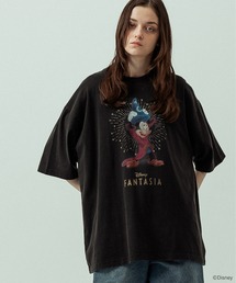 SLICK（スリック）の「【SLICK スリック】SLICK   FANTASIA Print T-shirt 02 ファンタジア パウダー加工プリントTシャツ オーバーサイズ シルエット  ビンテージ   ディズニー（Tシャツ/カットソー）」