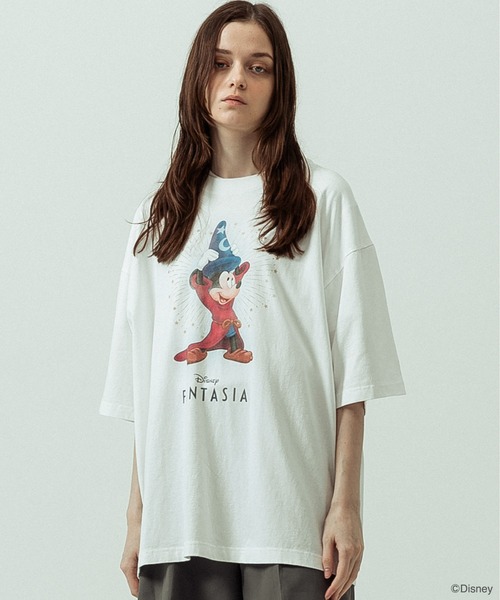 SLICK(スリック)の「【SLICK/スリック】SLICK / FANTASIA Print T-shirt 02/ファンタジア/パウダー加工プリントTシャツ/オーバーサイズ シルエット/ ビンテージ / ディズニー(Tシャツ/カットソー・メンズ・ホワイト/ブラック・1/3/2)」の4枚目の写真