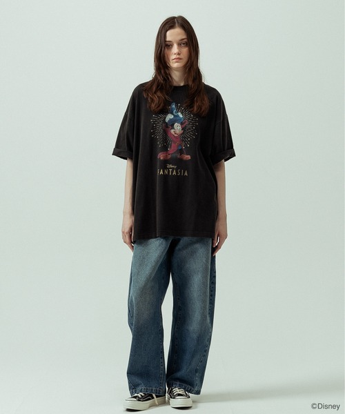 SLICK(スリック)の「【SLICK/スリック】SLICK / FANTASIA Print T-shirt 02/ファンタジア/パウダー加工プリントTシャツ/オーバーサイズ シルエット/ ビンテージ / ディズニー(Tシャツ/カットソー・メンズ・ホワイト/ブラック・1/3/2)」の15枚目の写真