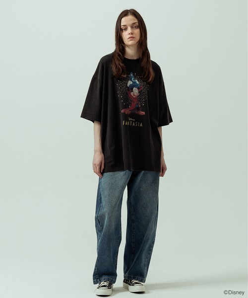 SLICK(スリック)の「【SLICK/スリック】SLICK / FANTASIA Print T-shirt 02/ファンタジア/パウダー加工プリントTシャツ/オーバーサイズ シルエット/ ビンテージ / ディズニー(Tシャツ/カットソー・メンズ・ホワイト/ブラック・1/3/2)」の13枚目の写真