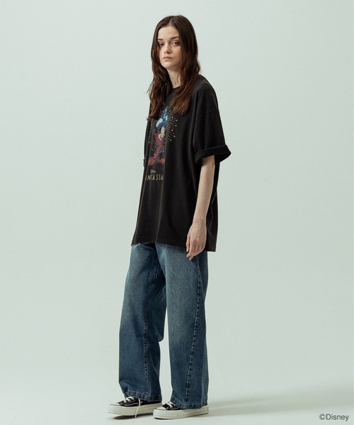 SLICK(スリック)の「【SLICK/スリック】SLICK / FANTASIA Print T-shirt 02/ファンタジア/パウダー加工プリントTシャツ/オーバーサイズ シルエット/ ビンテージ / ディズニー(Tシャツ/カットソー・メンズ・ホワイト/ブラック・1/3/2)」の11枚目の写真