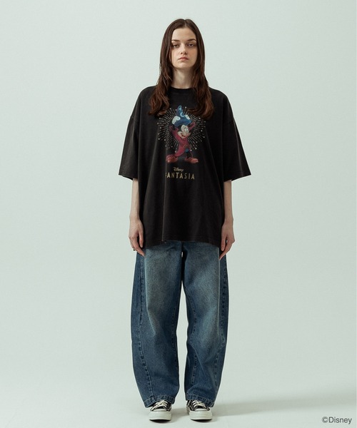 SLICK(スリック)の「【SLICK/スリック】SLICK / FANTASIA Print T-shirt 02/ファンタジア/パウダー加工プリントTシャツ/オーバーサイズ シルエット/ ビンテージ / ディズニー(Tシャツ/カットソー・メンズ・ホワイト/ブラック・1/3/2)」の6枚目の写真