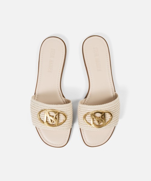 STEVE MADDEN(スティーブマデン)の「オーバルロゴモチーフフラットサンダル/S.MADDEN KORA 2.0-XS(サンダル・レディース・ブラウン/アイボリー・23.5-24/23.5cm/23.0cm/22.5cm/24.5cm/24.0cm)」の12枚目の写真