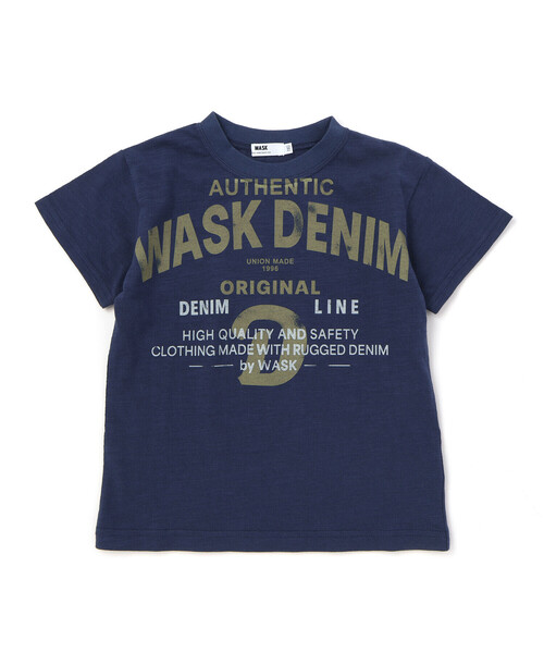 WASK（ワスク）の「カスレロゴ・スラブTシャツ（Tシャツ/カットソー・キッズ・オフホワイト/ネイビー・150cm/160cm/140cm/130cm）」の2枚目の写真