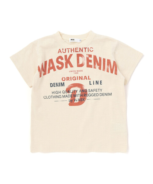 WASK（ワスク）の「カスレロゴ・スラブTシャツ（Tシャツ/カットソー・キッズ・オフホワイト/ネイビー・150cm/160cm/140cm/130cm）」の3枚目の写真