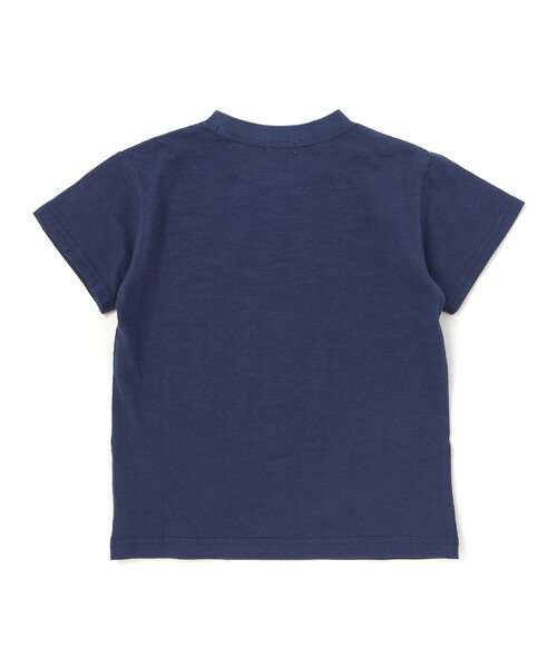 WASK（ワスク）の「カスレロゴ・スラブTシャツ（Tシャツ/カットソー・キッズ・オフホワイト/ネイビー・150cm/160cm/140cm/130cm）」の6枚目の写真