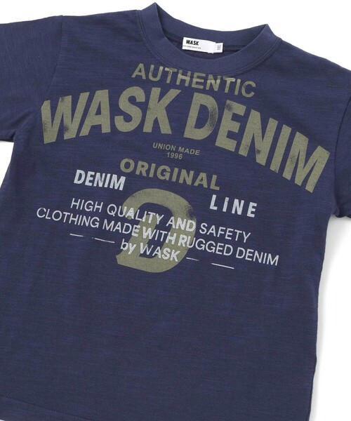 WASK（ワスク）の「カスレロゴ・スラブTシャツ（Tシャツ/カットソー・キッズ・オフホワイト/ネイビー・150cm/160cm/140cm/130cm）」の8枚目の写真