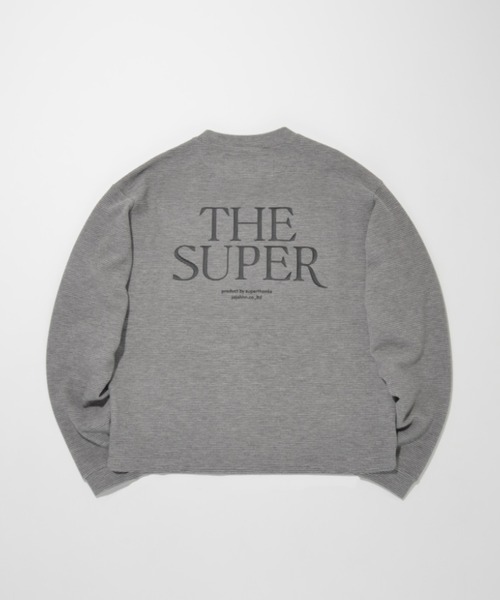 SUPERTHANKS(スーパーサンクス)の「バックプリント ヘンリーネックロングスリーブ Waffle henley neck L/S T-shirt (back print)(Tシャツ/カットソー・メンズ・グレー/ピンク/ベージュ/ブラック・L/S/M)」の1枚目の写真