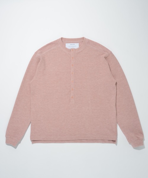 SUPERTHANKS(スーパーサンクス)の「バックプリント ヘンリーネックロングスリーブ Waffle henley neck L/S T-shirt (back print)(Tシャツ/カットソー・メンズ・グレー/ピンク/ベージュ/ブラック・L/S/M)」の16枚目の写真