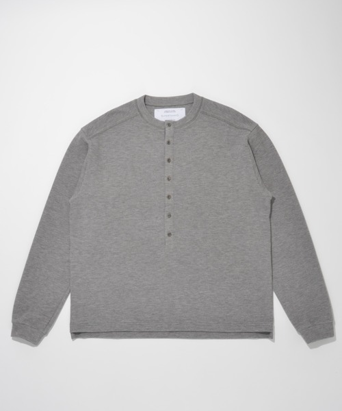 SUPERTHANKS(スーパーサンクス)の「バックプリント ヘンリーネックロングスリーブ Waffle henley neck L/S T-shirt (back print)(Tシャツ/カットソー・メンズ・グレー/ピンク/ベージュ/ブラック・L/S/M)」の19枚目の写真