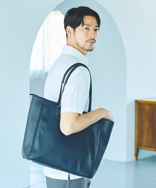 ABAHOUSE GRAY(アバハウスグレイ)の「【ON/OFF兼用】ネオシボレザー トートバッグ(トートバッグ・メンズ・グレー/ブラック/ブラウン/モスグリーン/ネイビー・フリー)」の1枚目の写真