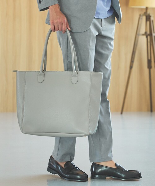 ABAHOUSE GRAY(アバハウスグレイ)の「【ON/OFF兼用】ネオシボレザー トートバッグ(トートバッグ・メンズ・グレー/ブラック/ブラウン/モスグリーン/ネイビー・フリー)」の3枚目の写真
