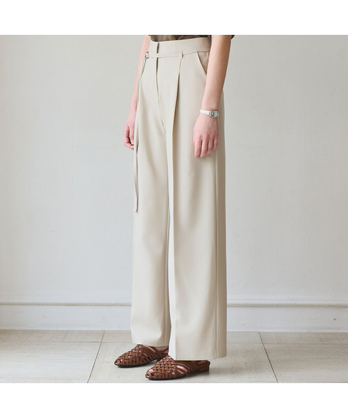 SLOWLOLLI（スローローリ）の「Tie detail wide pants_3 Colors（その他パンツ・レディース・Beige/ブラック/チャコールグレー・1(S)/2(M)/3(L)）」の3枚目の写真