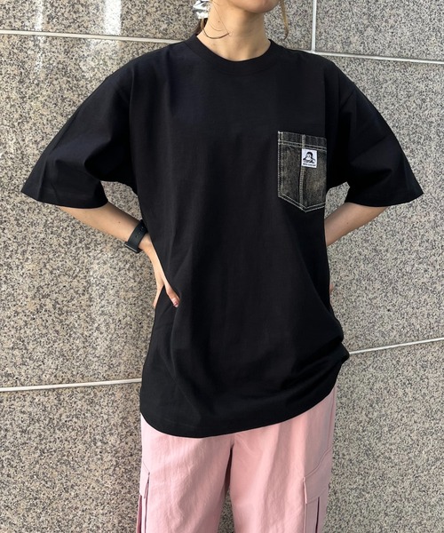 BEN DAVIS(ベンデイビス)の「WEGO/【WEB限定】BENDAVIS デニムポケットT(Tシャツ/カットソー・メンズ・ホワイト/オフホワイト/ブラック・MEDIUM/LARGE)」の1枚目の写真