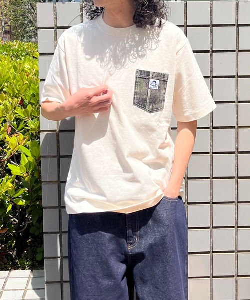 BEN DAVIS(ベンデイビス)の「WEGO/【WEB限定】BENDAVIS デニムポケットT(Tシャツ/カットソー・メンズ・ホワイト/オフホワイト/ブラック・MEDIUM/LARGE)」の16枚目の写真