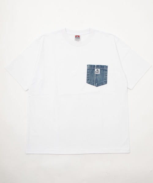 BEN DAVIS(ベンデイビス)の「WEGO/【WEB限定】BENDAVIS デニムポケットT(Tシャツ/カットソー・メンズ・ホワイト/オフホワイト/ブラック・MEDIUM/LARGE)」の7枚目の写真