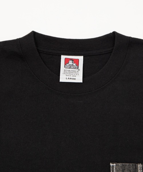 BEN DAVIS(ベンデイビス)の「WEGO/【WEB限定】BENDAVIS デニムポケットT(Tシャツ/カットソー・メンズ・ホワイト/オフホワイト/ブラック・MEDIUM/LARGE)」の11枚目の写真
