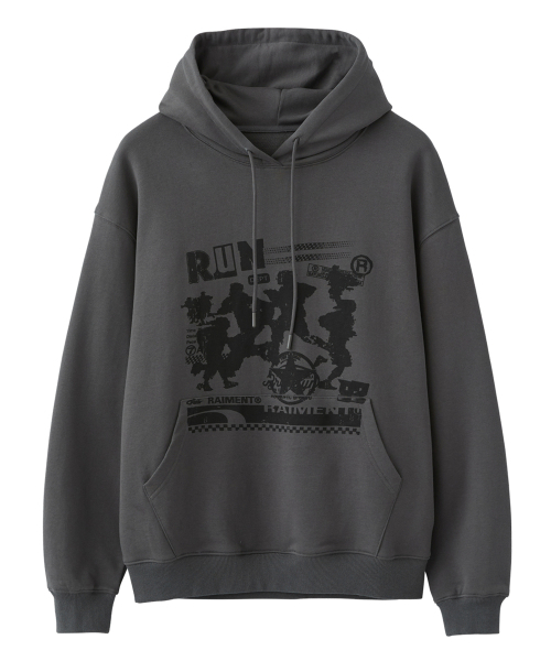RAIMENT(レイメント)の「マスターズランナーグラフィックフードパーカー_チャコール(パーカー・メンズ・その他・SMALL/MEDIUM/LARGE)」の3枚目の写真