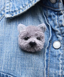 nicott（ニコット）の「NC : ふわふわブローチ　犬ねこ（ブローチ/コサージュ）」