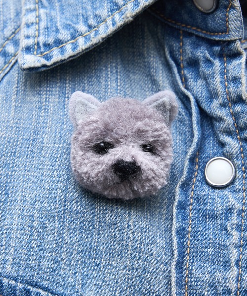 nicott（ニコット）の「NC : ふわふわブローチ 犬ねこ（ブローチ