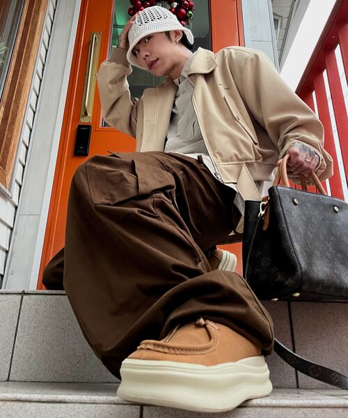 NOMATTA(ノマッタ)の「Path 天然牛革厚底華拉比鞋(駝色)(モカシン/デッキシューズ・メンズ・キャメル・23.5cm/24.5cm/25.5cm/26.5cm/27.5cm/28.5cm)」の9枚目の写真