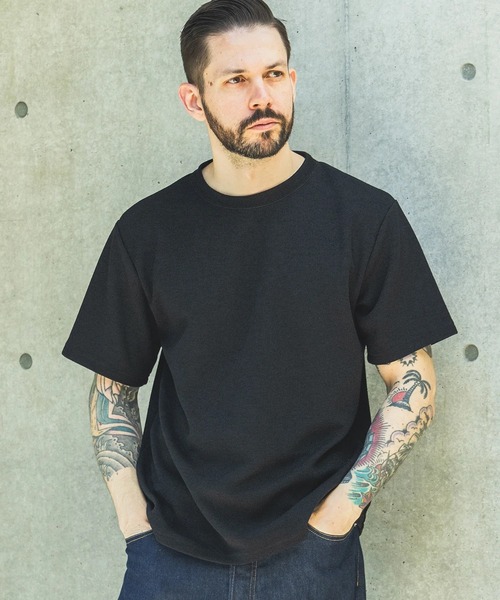 MR.OLIVE(ミスターオリーブ)の「【MR.OLIVE】POLYESTER HEMP JERSEY /CREW NECK T-SHIRT(Tシャツ/カットソー・メンズ・ブラウン/ナチュラル/ブラック・M/L)」の2枚目の写真