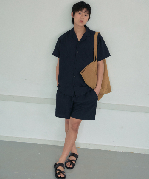WEDNESDAY OASIS(ウェンズデーオアシス)の「ヨルオープンカラーシャツ_NAVY(WB6SH04)(シャツ/ブラウス・メンズ・ネイビー・MEDIUM/LARGE)」の2枚目の写真