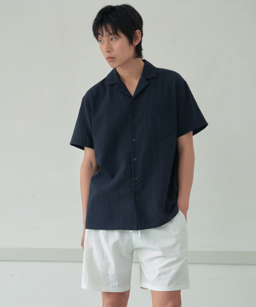 WEDNESDAY OASIS(ウェンズデーオアシス)の「ヨルオープンカラーシャツ_NAVY(WB6SH04)(シャツ/ブラウス・メンズ・ネイビー・MEDIUM/LARGE)」の4枚目の写真