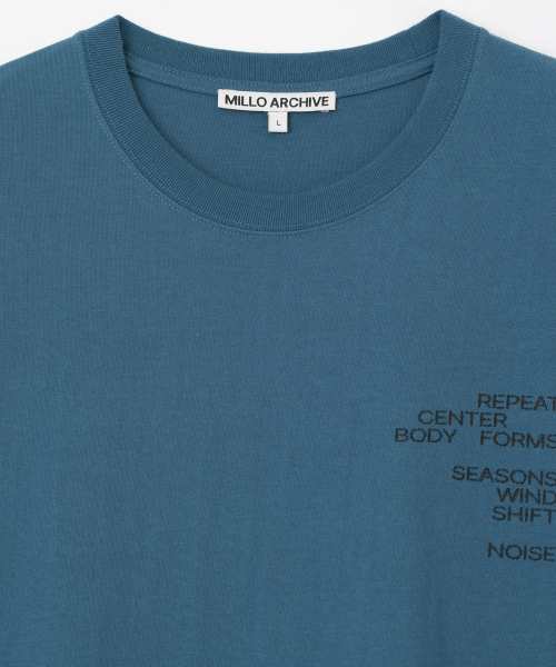 Millo Archive（ミロ アーカイブ）の「リフィットタイポTシャツ [スペースブルー]（Tシャツ/カットソー・メンズ・その他・MEDIUM/LARGE/X-LARGE）」の2枚目の写真