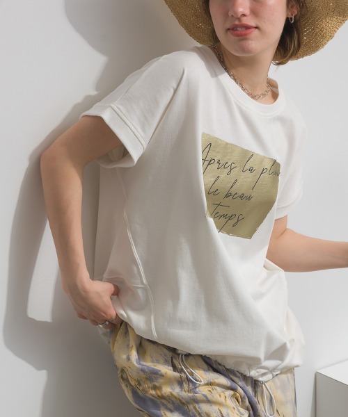 セール】裾ドロスト半袖チュニック（Tシャツ/カットソー）｜le colis