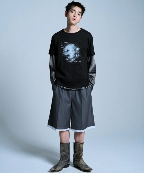 Camphor wood（カンファーウッド）の「GRAPHIC SPACE RHINESTONE TEE / ラインストーンスペースグラフィックTシャツ（Tシャツ/カットソー・メンズ・ブラック/ホワイト・SMALL/MEDIUM/LARGE）」の5枚目の写真